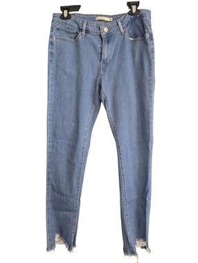 Levi's Distressed Raw Hem Skinny Lightwash Jean Size 30/10 in EUC